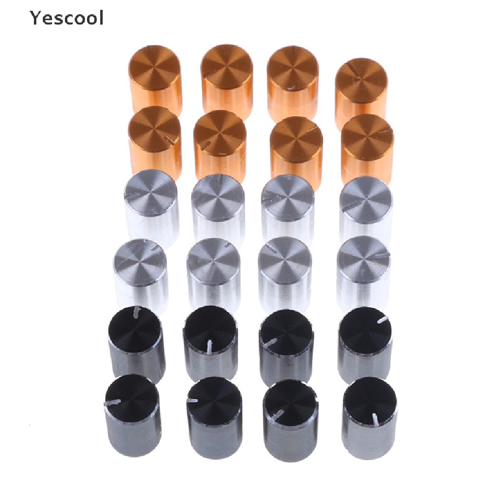 Yescool 8pcs Knob Kontrol Volume Potentiometer Bahan Aluminum Diameter 6mm 10x15mm