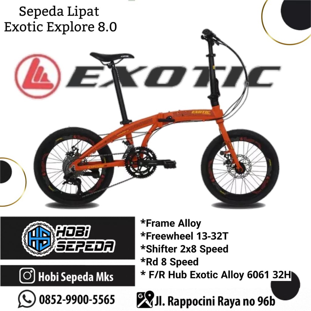 Sepeda Lipat Exotic Explore 8.0 Keluaran By PACIFIC Lingkar Ban 20inc