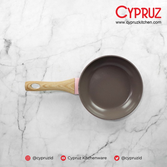 Wajan Penggorengan Anti Lengket Cypruz Pink Ceramic Fry Pan