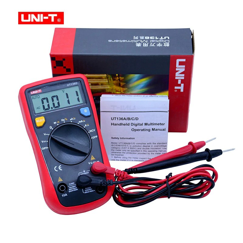 FREE ONGKIR UNI-T UT136D Auto Range LCR Meter Multitester Data Hold DMM Digital Multimeters w/