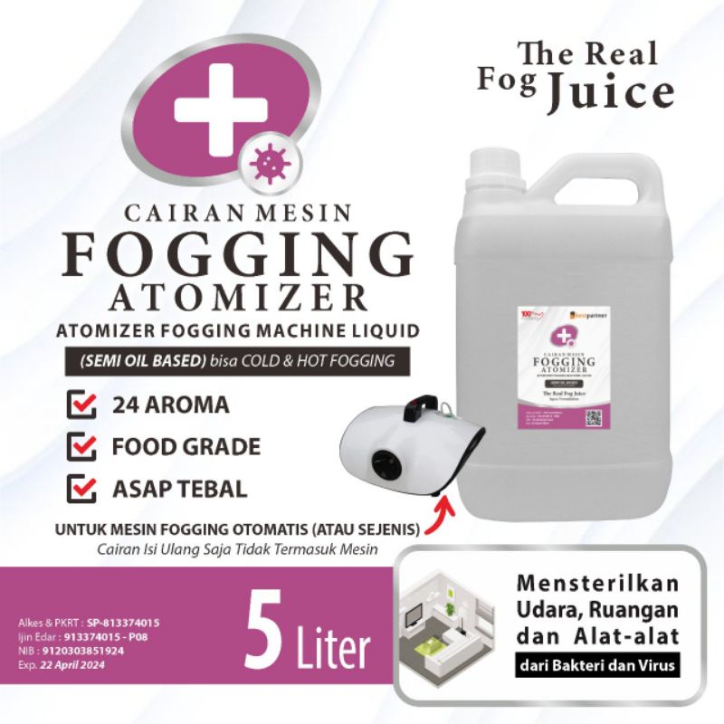 Cairan untuk mesin fooging aneka aroma kemasan jurigen 5 liter