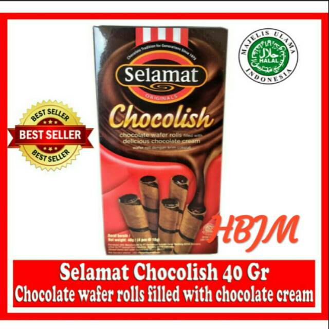 

SELAMAT CHOCOLISH 40 GR CHOCOLATE WAFER ROLLS FILLED WITH CHOCOLATE CREAM