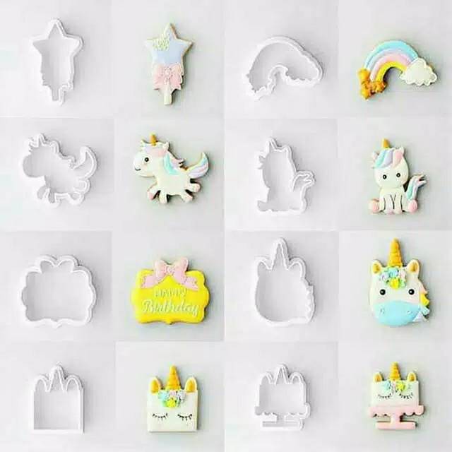 

Cetakan cutter unicorn fonfant clay cookies