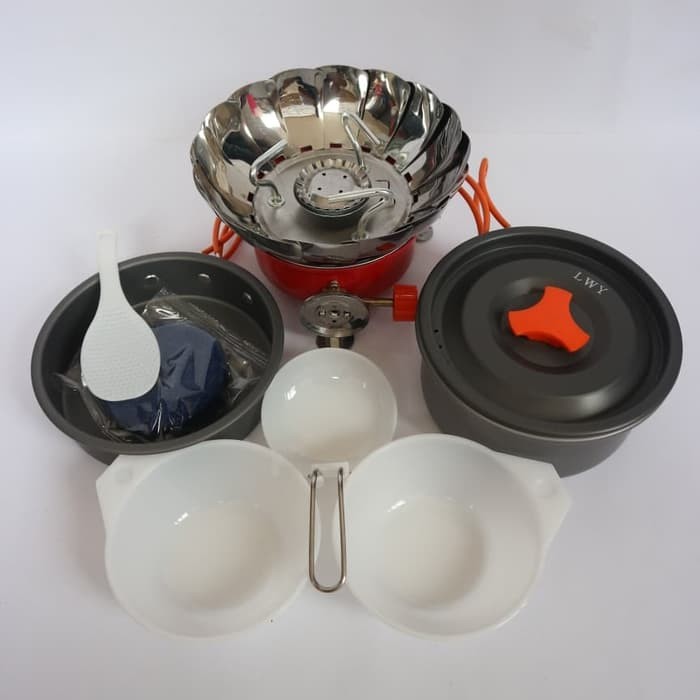 Paket Cooking set DS 200 plus kompor windproof merk kovar original