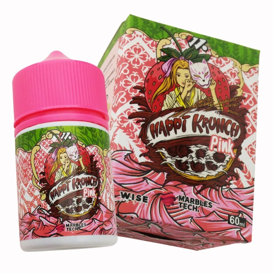HAPPI KRUNCH V3 PINK STRAWBERRY MILK CEREAL FREEBASE LIQUID AUTHENTIC