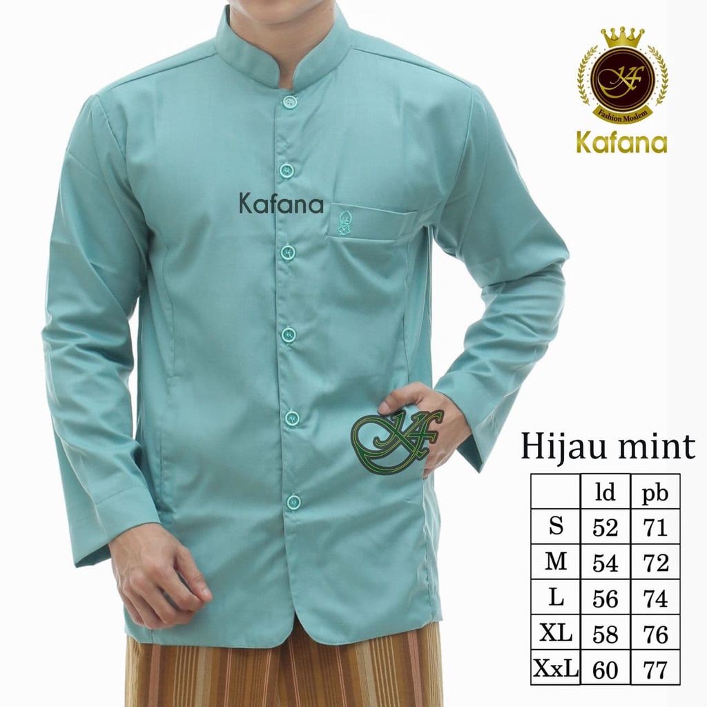 Baju Koko Haibah Terompah Polos Jumbo Lengan Panjang Putih