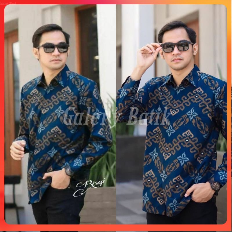 Kemeja Batik Pria Lengan Panjang Modern Batik Pria Kantor Size M L XL