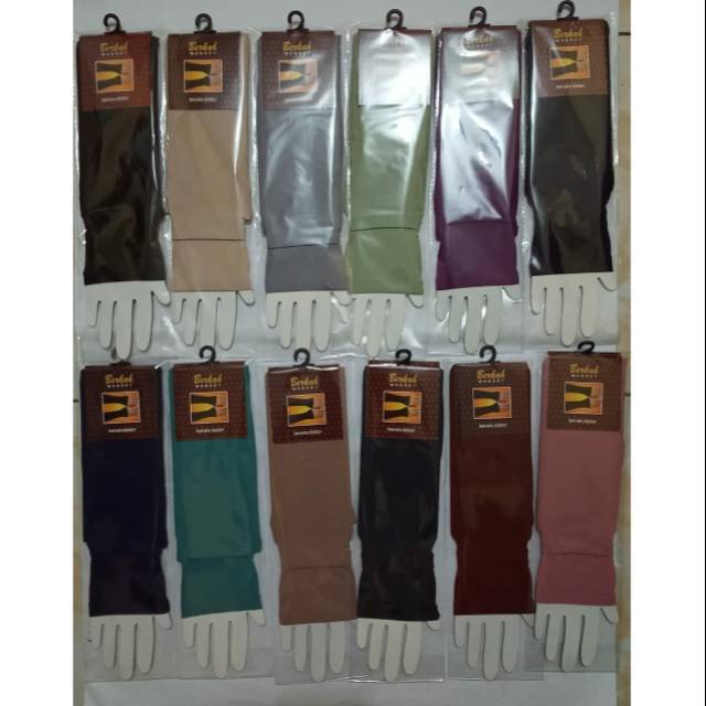 Manset tangan warna polos muslimah bahan jersey-1