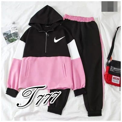 Setelan Hodie Nikie / Satu Set Hoodie dan celana wanita / Hoodie wanita / Baju olaraga wanita