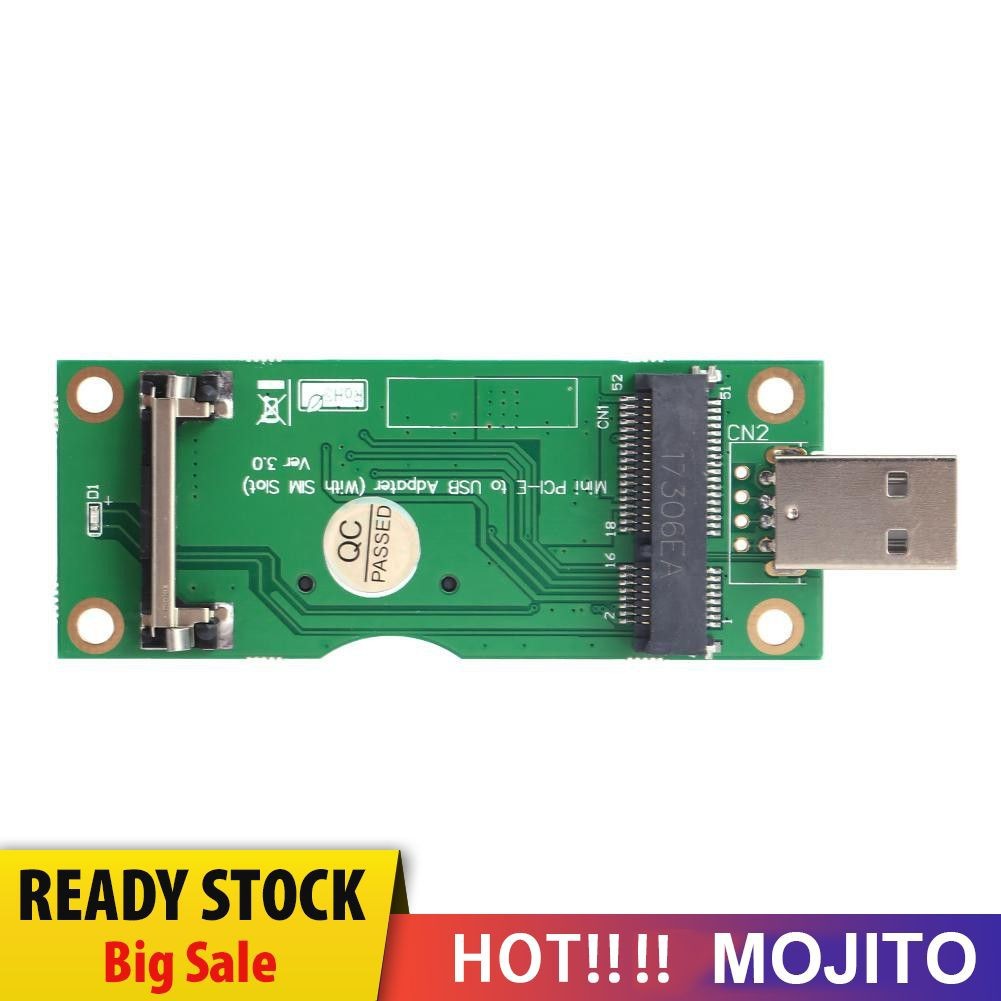 MOJITO Mini PCI-E to USB Adapter with SIM 8Pin Card Slot for WWAN/LTE Module