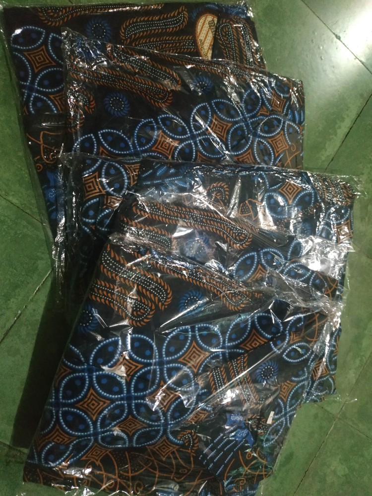 Batik Couple Keluarga Sania Ruffle Ori Ndoro Jowi Dnt Motif Seno Biru