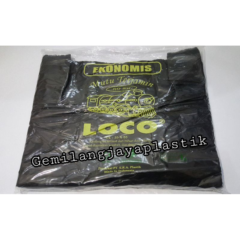 Kantong Plastik Loco Hitam Ekonomis Uk 35 Isi 50 Lembar