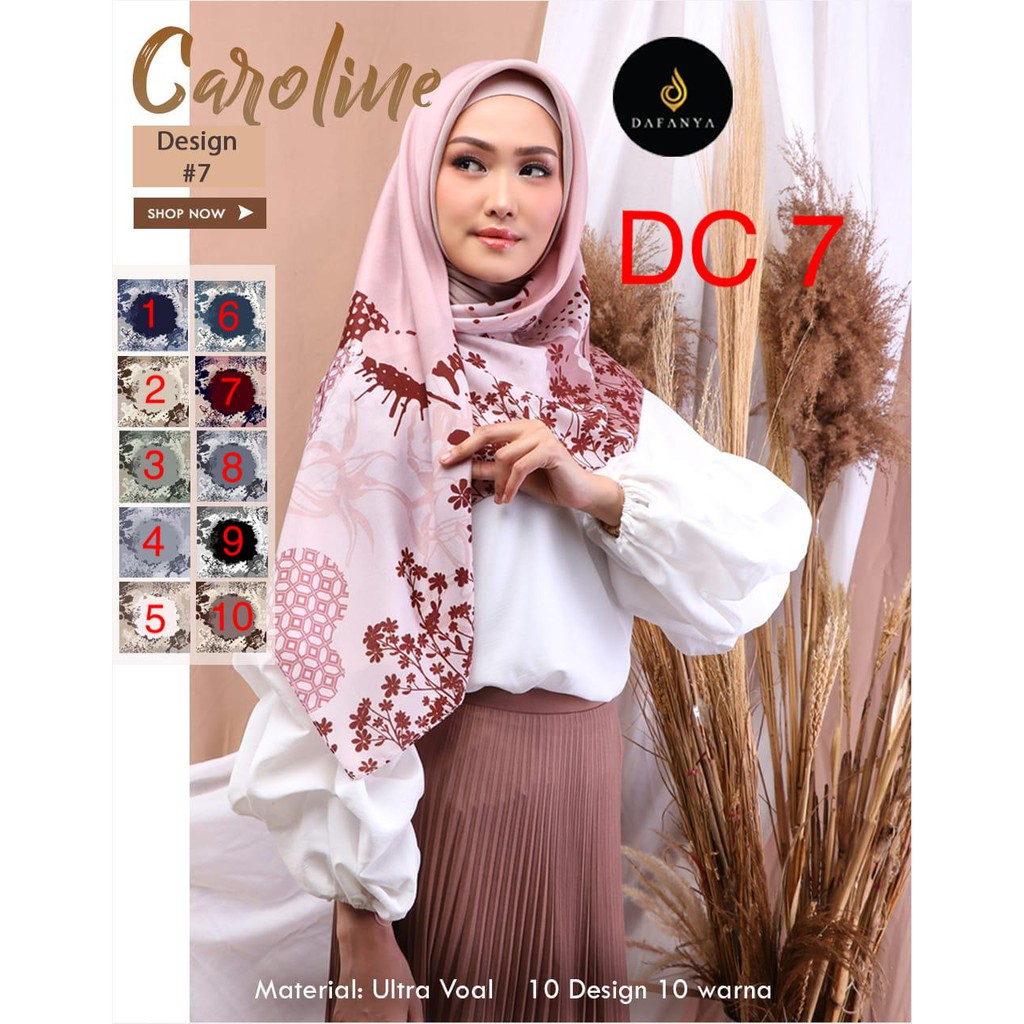 Hijab Segiempat DC7 CAROLINE by DAFANYA ULTRA VOAL Scarf Segi empat
