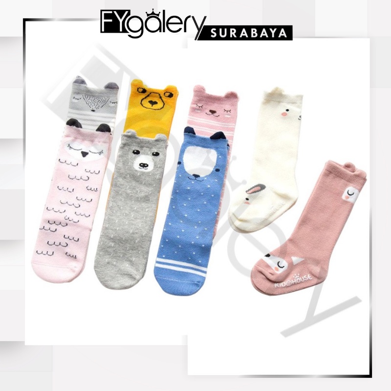 FYGALERYSURABAYA KS01 Kaos Kaki Panjang Bayi Karakter Anti Slip SocKS Baby Animal