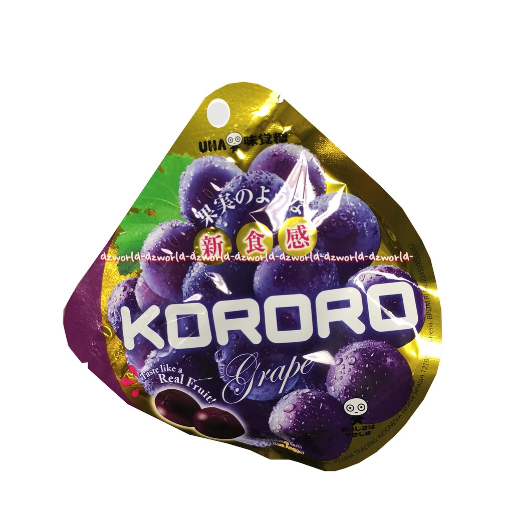 Kororo Grape 40gr Real Fruit UHA Permen Jelly Kenyal Rasa Anggur Ko Ro Ro