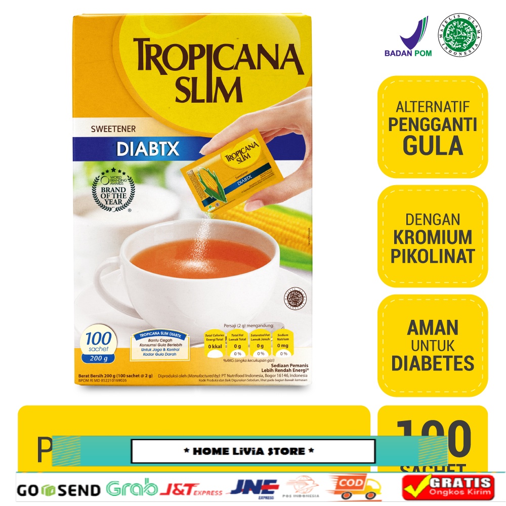 

Tropicana Slim Gula Sweetener Diabtx 100 sachet