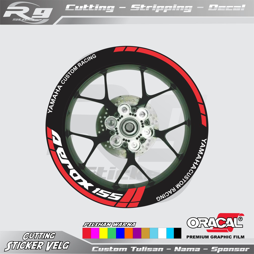 lis stiker velg aerox 155 custom racing
