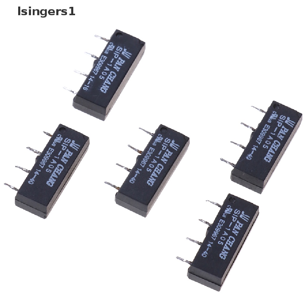 (lsingers1) 5pcs switch relay 4pin 5v sip-1a05 Untuk pan chang relay