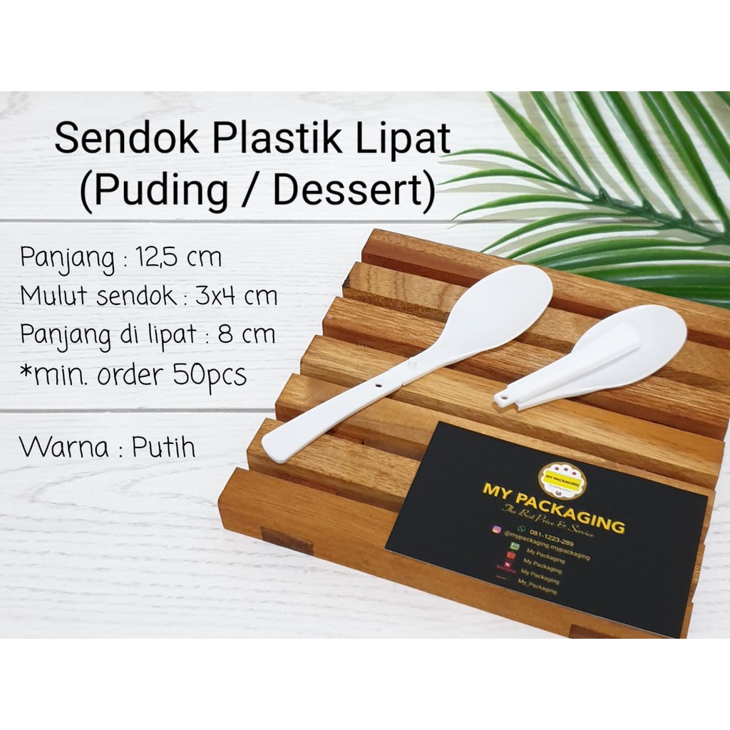 Sendok Plastik Lipat / Sendok Dessert / Sendok Puding (SATUAN)