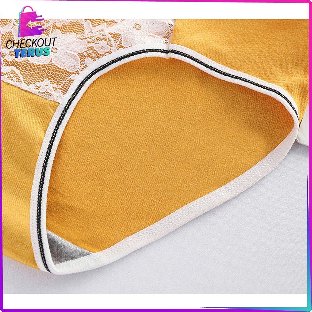CT P129 Celana Dalam Wanita Dewasa List Garis Renda Bunga Kolor Undies Wanita Import Motif Polos