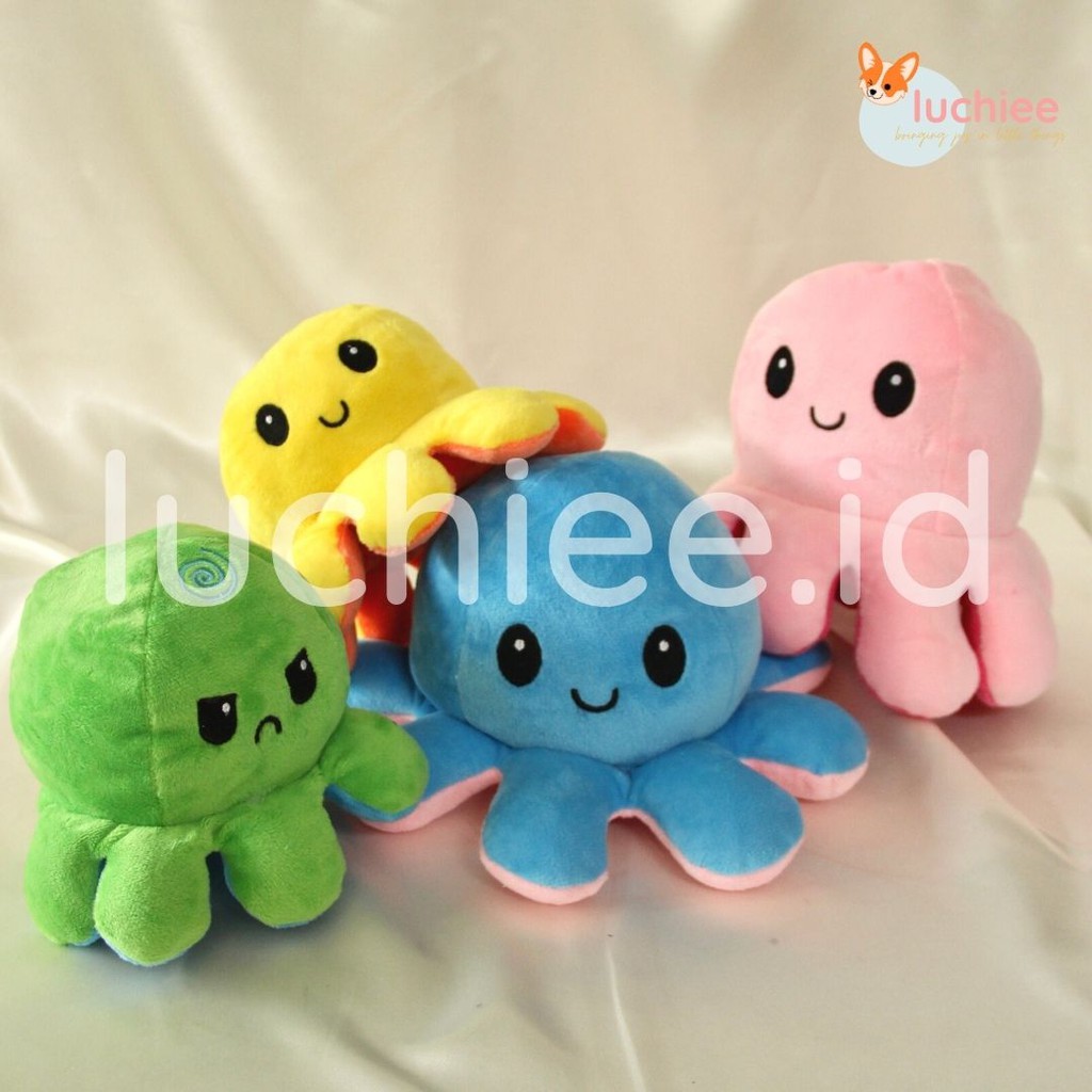 BONEKA TIKTOK REVERSIBLE OCTOPUS MOOD DOLL/BONEKA GURITA DUA SISI DIBALIK SNI UNOFFICIAL