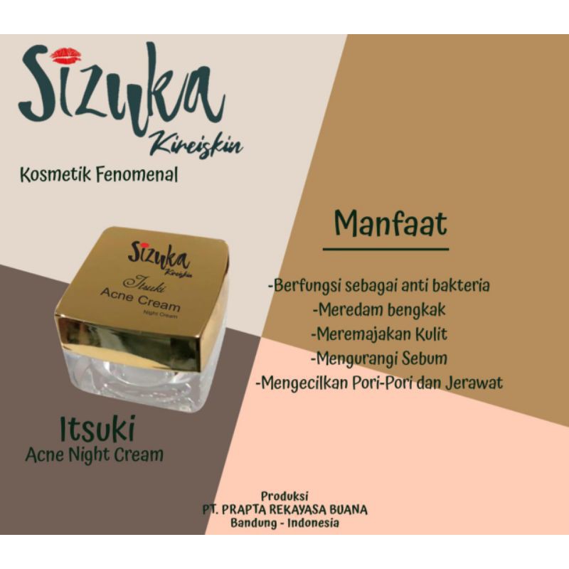 ☀️ YAMSHOP88 ☀️ ITSUKI ACNE CREAM SIZUKA KIREISKIN MAKASSAR || Krim Wajah Anti Acne Sizuka BPOM