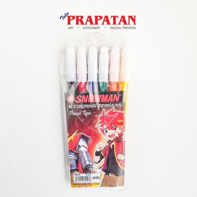 

PROMO Spidol Snowman / Snowman Marker set 6 Warna Pencil Type