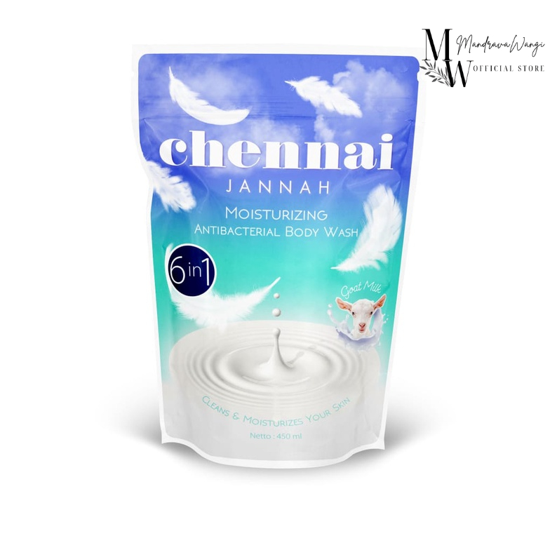 Chennai Jannah Antibacterial 6in1 Body Wash 450ml White Goat Milk