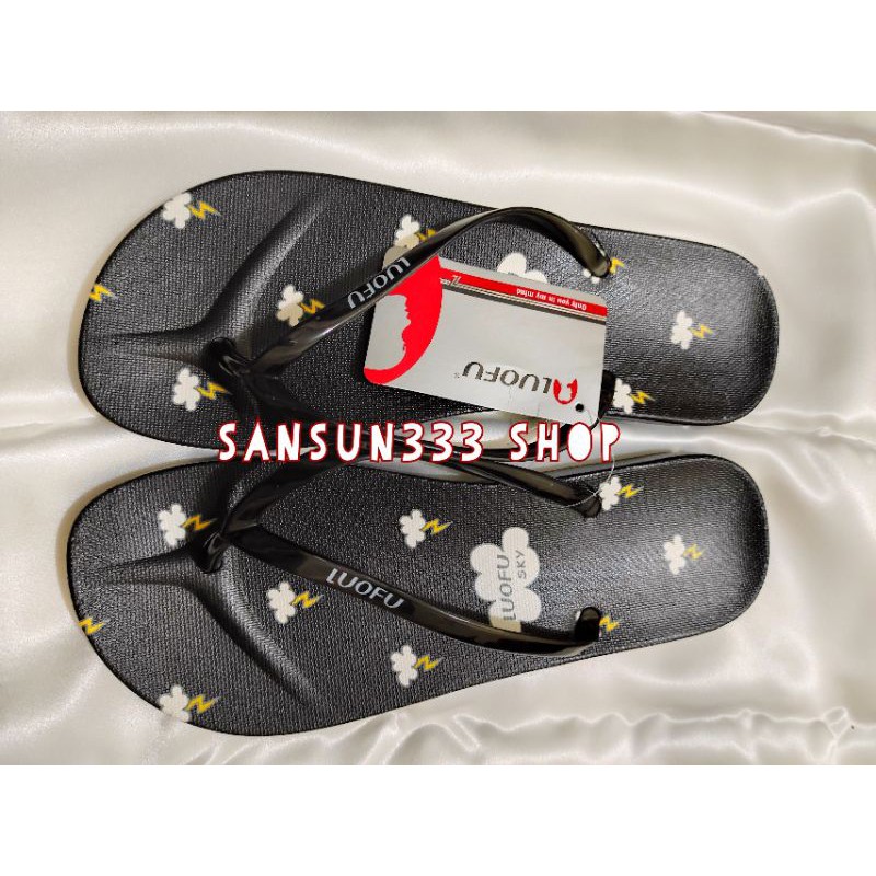 Sandal Sendal Jepit Flip Flop Wanita Karet Impor Luofu Sky F-2159