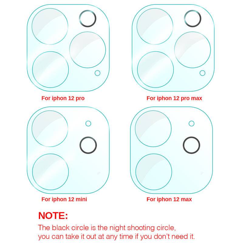 2-1 Pc Tempered Glass Pelindung Lensa Kamera 3d Untuk Iphone 11 12 13 Pro Max Mini 6 6s 7 8 Plus X Xs Max Xr Se 2020