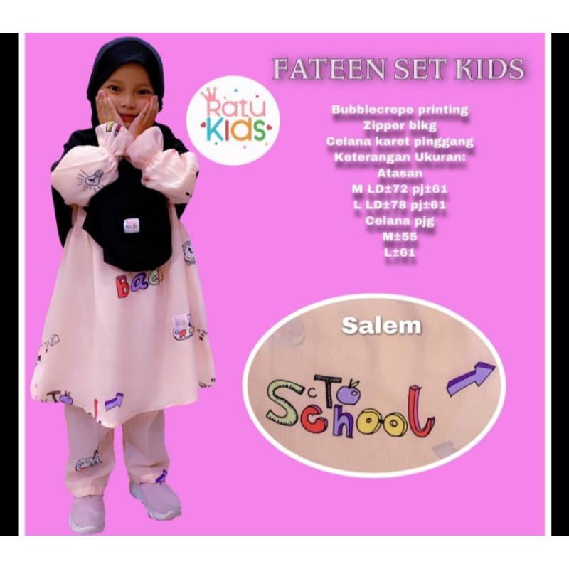 BAJU ANAK FATEEN SET KIDS ORI SOLO