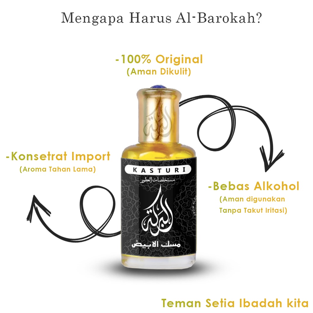 Minyak Wangi Kasturi Putih Original albarokah Parfum Kasturi Putih AL-BAROKAH Minyak Wangi Arab Asli