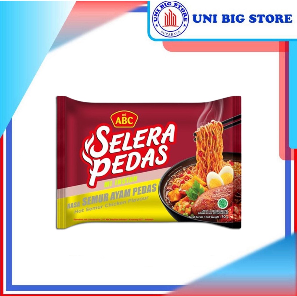 

Mi ABC Selera Pedas Mie Semur Ayam Pedas 70 gr Hot Semur Chicken