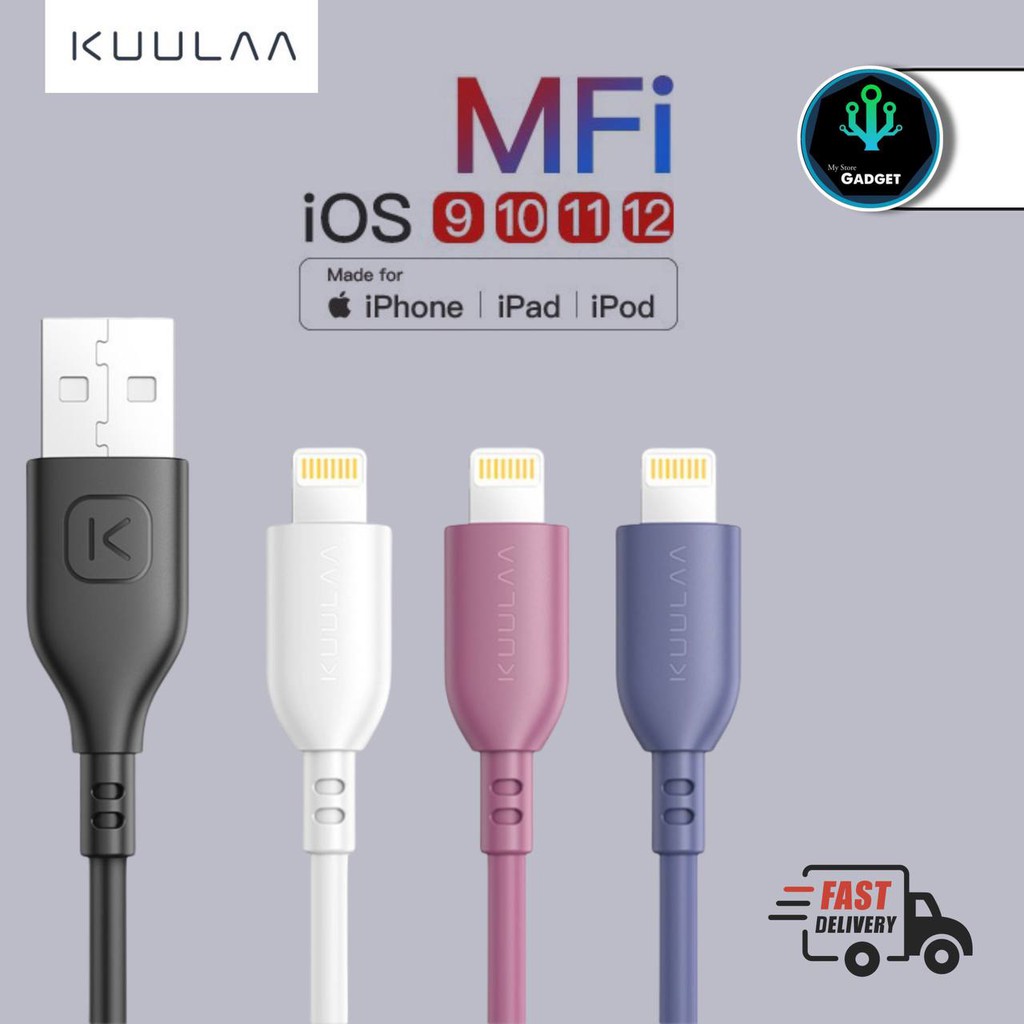 Kabel Lightning Mfi Charger Iphone Ori KUULAA Kabel Data Fast Charging Certified Premium Usb Untuk i