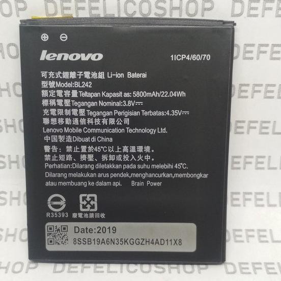 (FREE ONGKIR) Baterai Lenovo A6000 Plus A6010 A6020 A6600 Plus K5 BL242 BL 242 Ori Batrai Battery Ba
