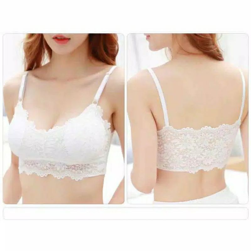 Bra Brukat Bunga TANPA KAWAT / Sport Bra Wanita BH Model Tanpa Kawat/BRA TANPA KAWAT RENDA IMPORT