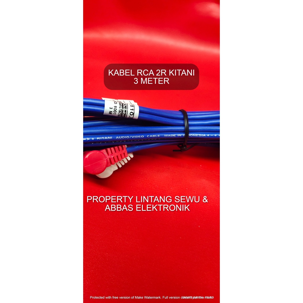 KABEL JEK RCA 2R 2-2 KITANI 3 METER KABEL AUDIO RCA