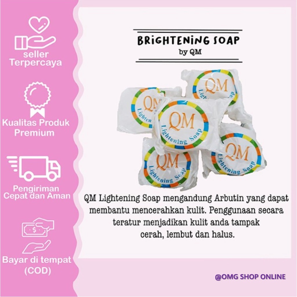 Termurah !! Sabun QM Glowing Original BPOM Brightening Soap / QM Sabun Pemutih Badan Permanen Pria Wanita / Sabun Pemutih Wajah / Sabun Pemutih Kulit Ketiak Selangkangan – Skincare Sabun Pemutih Badan Pria Wanita