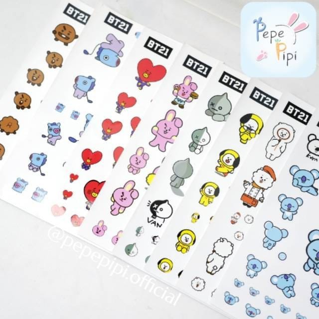 Sticker Karakter Cartoon Korean 3D Emoticon Lucu Lengkap Murah