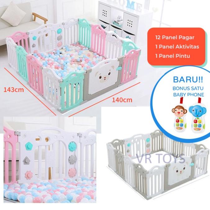 Baby Fence Pagar Bayi Babyroom Pagar Anak Bayi Pagar Playground(12+2)
