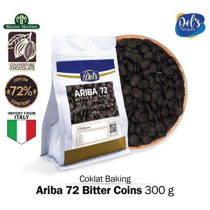 

Ariba Couverture Dark Chocolate 72% Coin - Coklat Kovertur Koin 300gr