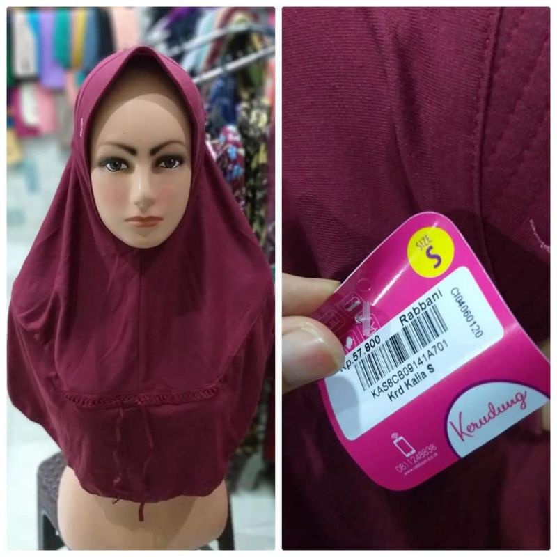 jilbab instan sekolah/jilbab anak TK/SD ORI Rabbani maroon