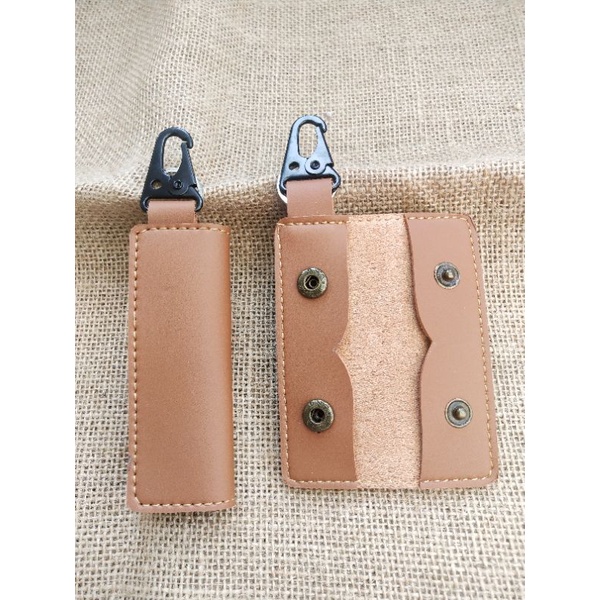 DOMPET STNK KUNCI MOBIL  MOTOR  SLIM / GANTUNGAN KUNCI SNAPHOCK / SHAPLOCK MILETERY ADS 01 KERIS TERBARU