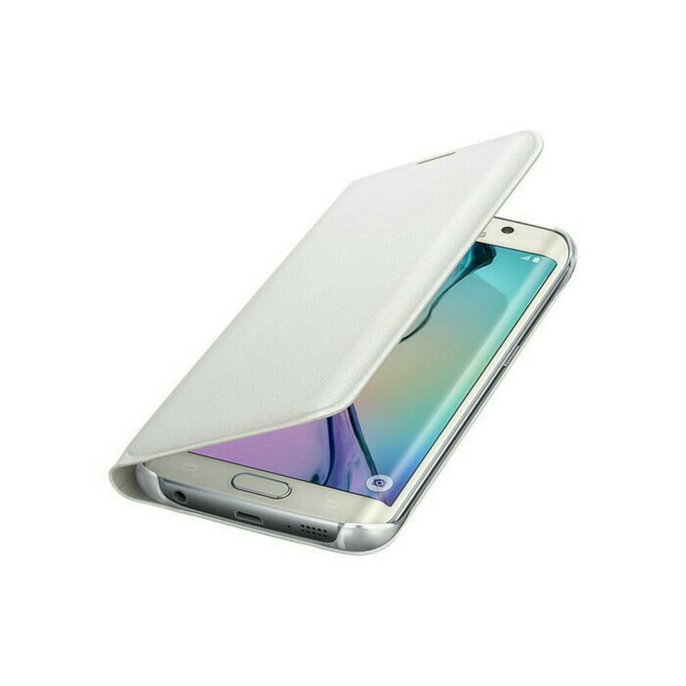 GROSIR ACCESORIES HP Samsung Original Flip Walllet Cover for Galaxy S6 Edge - White