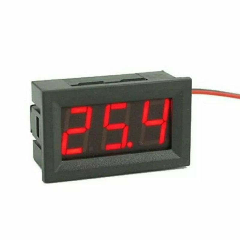 Voltmeter DC Digital 2 Kabel Volt Meter Aki Motor Mobil LED With Frame