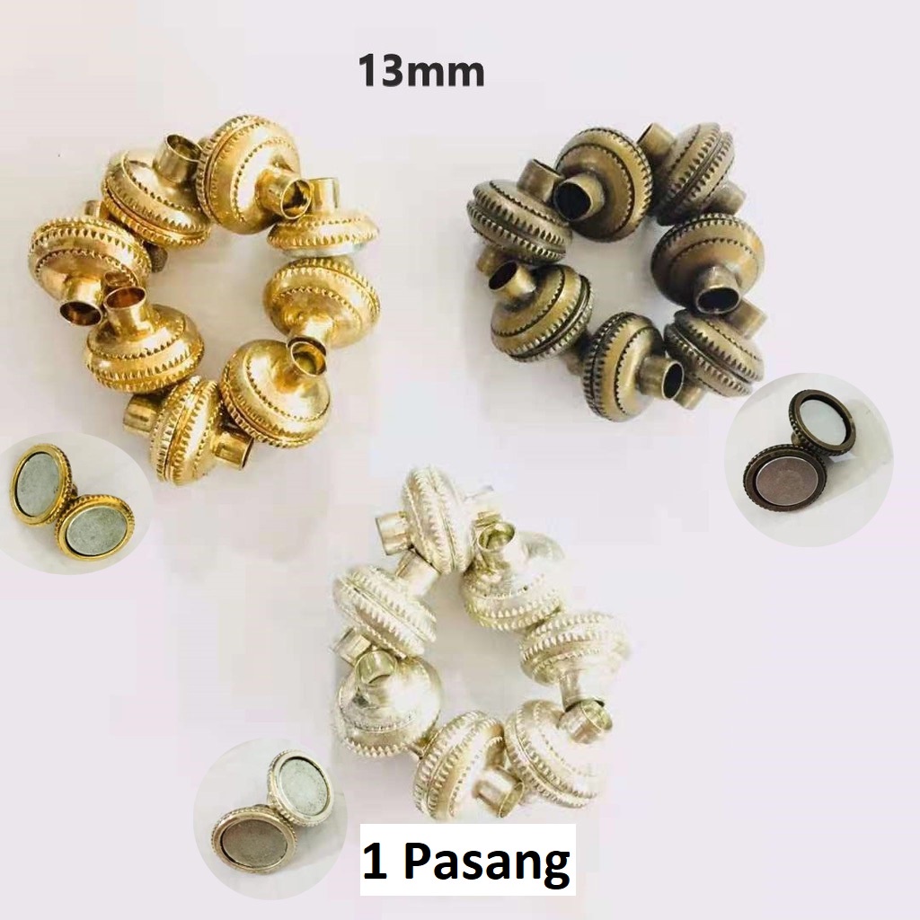 Kaitan Kalung Magnet Bulat Uk 13mm, Harga/pasang