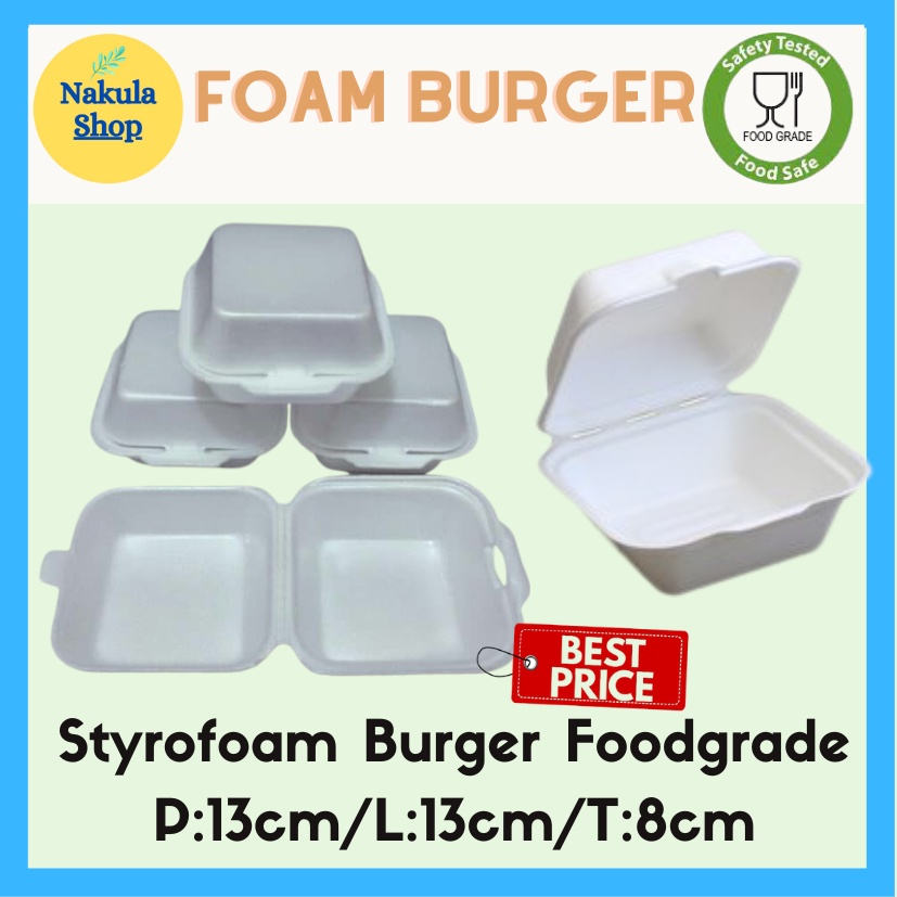 Sterofoam Makanan / Foam Burger Foodgrade Murah dan Kuat isi 200 Pcs