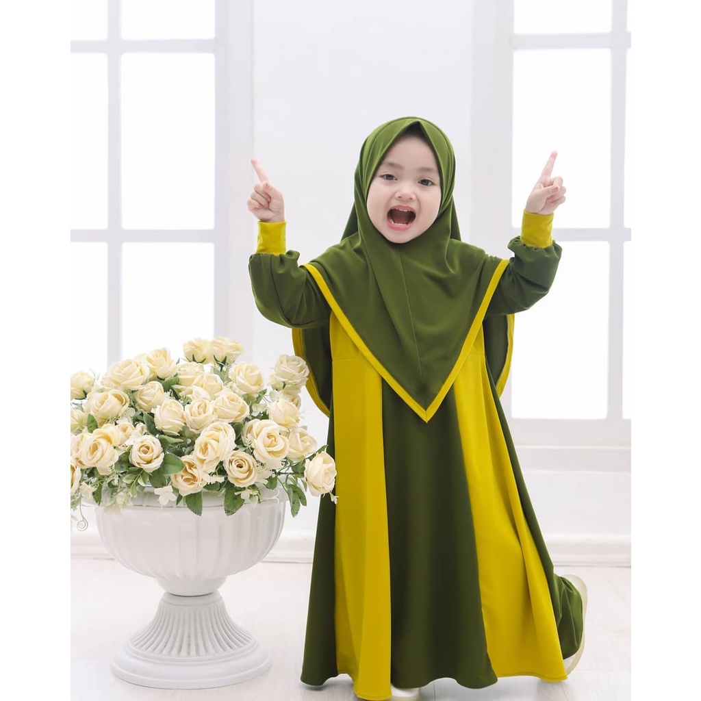 MRA - Gamis Anak Muslim Zahra gamis set hijab usia 9-12 tahun