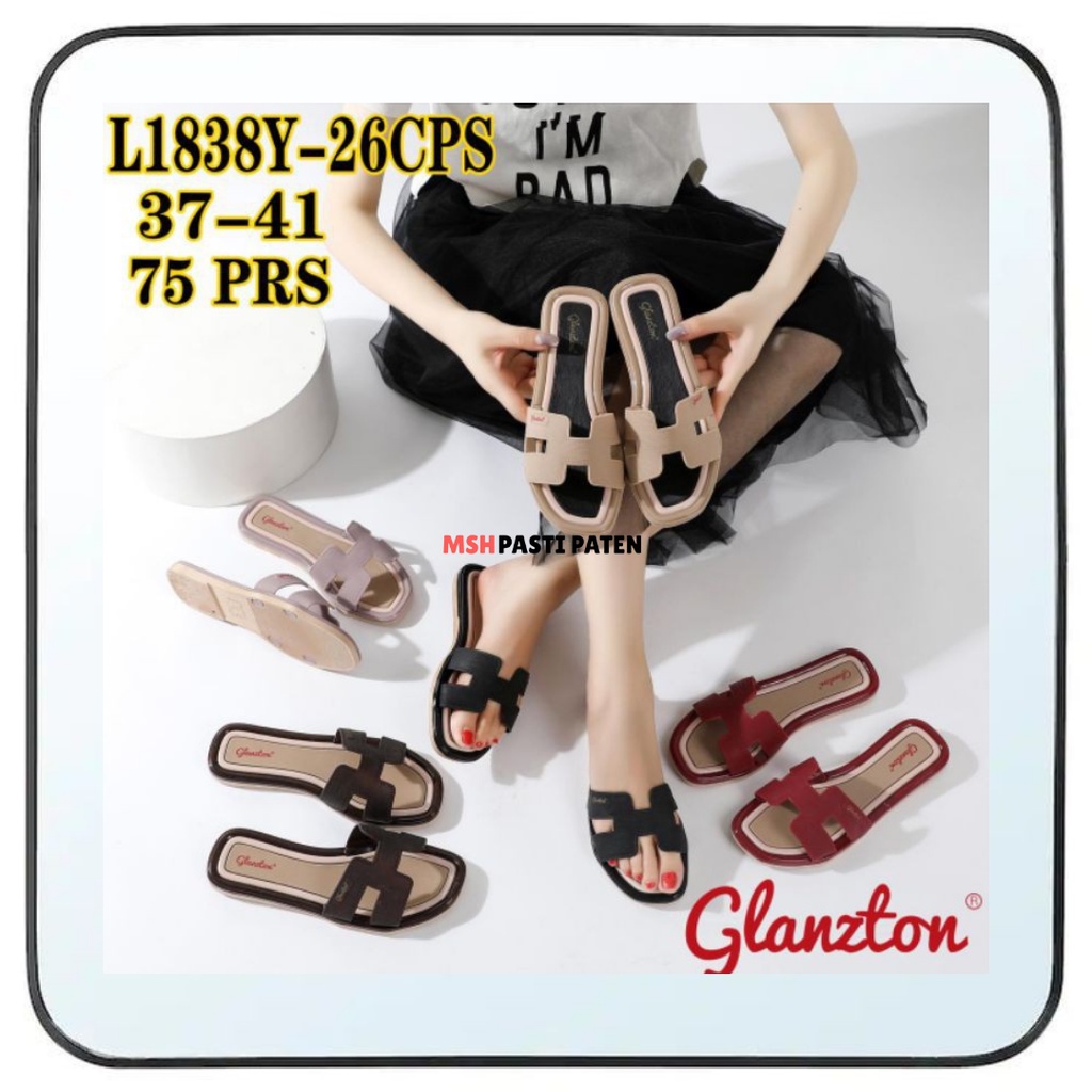 BISA COD Sandal jelly wanita glanzton jlt-l1838y original size 37-41 Sandal produk impor wanita Sandal karet wanita