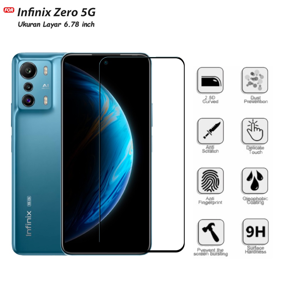 Tempered Glass Full Infinix Zero 5G Anti Gores Kaca Full Layar